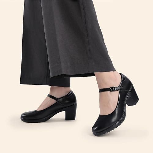 DREAM PAIRS Women's Chunky Low Block Heels Mary Jane Closed Toe Work Pumps Comfortable Round Toe Dress Wedding Shoes EDENIA thumbnail 3