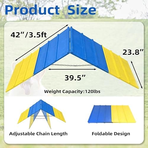 koretech Dog Agility A Frame for Large Dogs, 84” x 24” Dog Agility Course Backyard Set, Dog Agility Equipment Outdoor for Jumping Climbing thumbnail 3