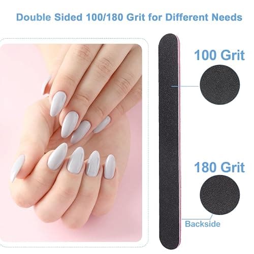 Nail File and Buffer Set, 4 Way Nail Buffers Shine Kit Professional Nail Files for Natural Nails Manicure Filer Filing Polishing Buff Nail Care Smoother Buffing Fingernail 100/120/240/600/3000 Grit thumbnail 4