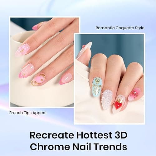 Gel Nail Art With Crome  thumbnail 7