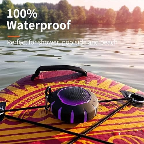 HEYSONG Waterproof Shower Bluetooth Speaker, Durable & Portable with Clear Sound, Ideal for Shower, Pool, Beach & Kayaking – Great Gift for All Ages - Black thumbnail 4