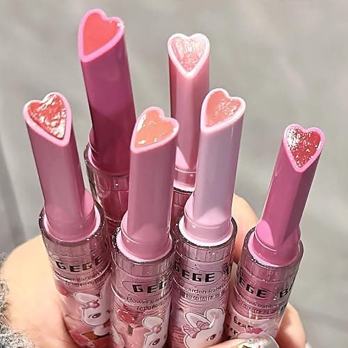 LuckNest 3 Colors Jelly Lipstick Gift Set, Tinted Heart Shape Lip Stain Lip Gloss, Mirror Hydrating Jelly Love Lipstick, Moisturizing Tinted Lip Balm, Vivid Color Glossy Lip Makeup for Girls (A) thumbnail 6