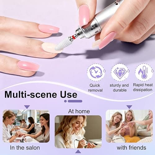 Fantexy 3/32" Ceramic Nail Drill Bit - Remove Acrylic Hard Gels Quickly and Safely,White Ceramic Cone File Bit for Nail Art,Manicure,Pedicure,Gel,Cuticle Clean(Fine - F) thumbnail 2