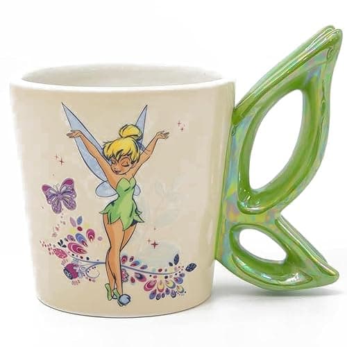 Disney Tinker Bell Ceramic Coffee Mug – Cute Mug Featuring Tinker Bell with Iridescent Butterfly Design, Collectible Coffee Cup, Officially Licensed Gifts - Image 1