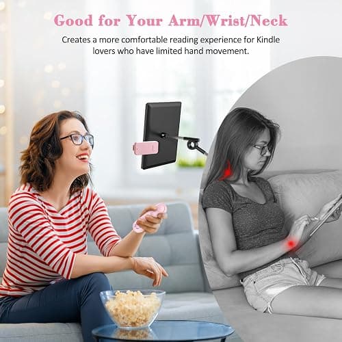 Smanu RF Remote Control Page Turner for Kindle Paperwhite Oasis Kobo eReaders, Remote Camera Shutter and Video, Remote Page Turner Clicker for iPad Tablets Reading Novels(Pink) thumbnail 3