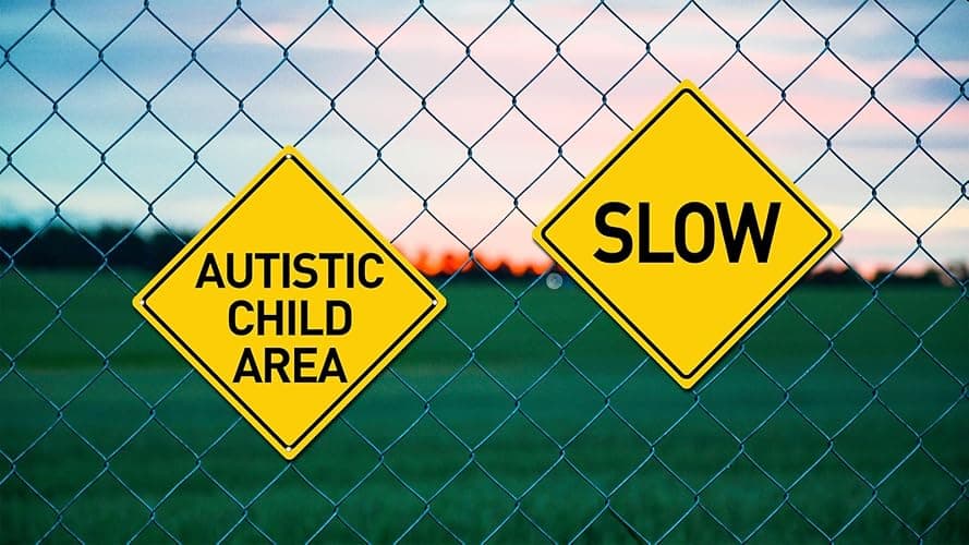 BTHUKO Autistic Child Area Heavy Duty Aluminum Warning Sign 12" X 12" thumbnail 3