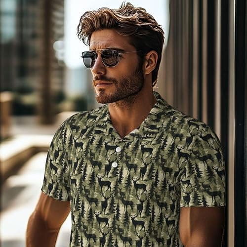 Joyidec Mens Shirt Short Sleeve Dry Fit Performance Athletic Sports Daily Casual Collared Shirts for Men thumbnail 5