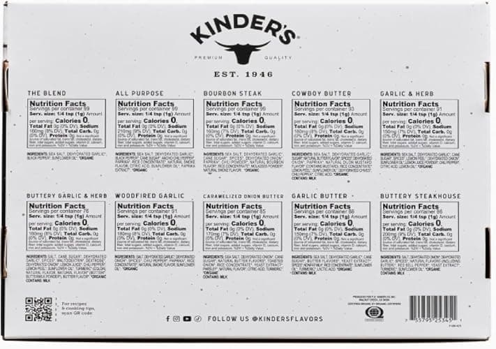 Kinder’s Organic The Flavor Rack Seasoning Set | 12 Premium Signature Blends | No MSG, No Artificial Flavors | 38.8 oz Value Pack thumbnail 2