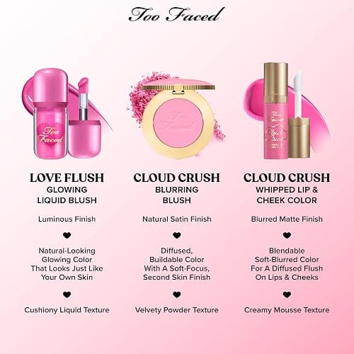 Too Faced Cloud Crush Blurring Blush | Velvety Powder Blush for Cheeks with High-Pigment Formula | 93% Naturally Derived Ingredients, Vegan & Cruelty-Free thumbnail 8