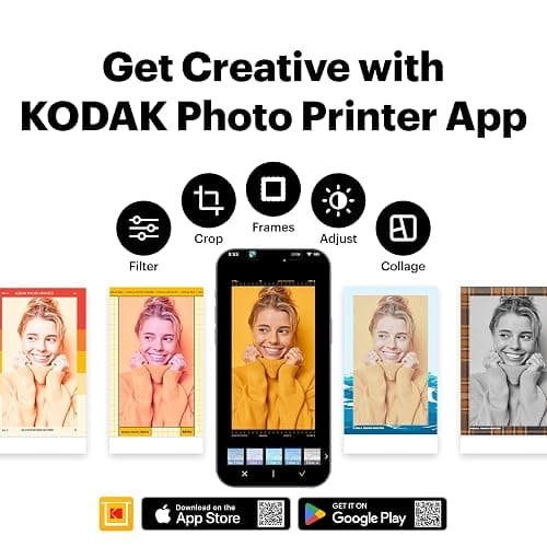 KODAK Mini 2 Retro 2x3 Portable Photo Printer, 38 Sheets, Bluetooth Smartphone Printer for iPhone & Android, Instant Color Prints, 4PASS Dye Sublimation, White thumbnail 7