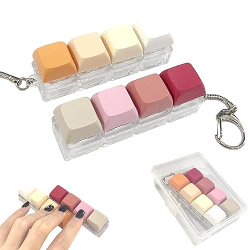 2 Pack Slient and Clicky Keyboard Fidget Toy β Creamy, Stress Relief Fidget Clicker Keychain,Quiet Anxiety Toys for Adults at Work, Travel, Home β Anxiety Relief & Focus Boost - Image 1