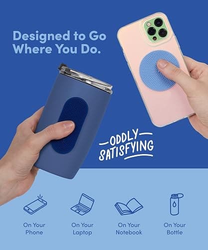 Speks Slabs Silicone Sensory Stickers | Calming Strips & Fidget Stickers for Desk | Anxiety & Focus Tool for Teens and Adults | Blue 3-Pack thumbnail 5