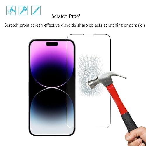 Ailun Screen Protector for iPhone 14 Plus/iPhone 14 Pro Max [6.7 Inch] Display 3 Pack Tempered Glass, Sensor Protection, Dynamic Island Compatible, Case Friendly thumbnail 3