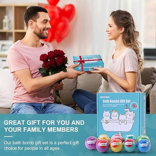 Maylawn Bath Bombs Gift Set, Vegan & Cruelty Free, Ideal Present for Women, Girls, Birthday Mothers Day Gifts Idea, 9-Pieces Handmade Fizzy Bubble Bath Bombs thumbnail 7