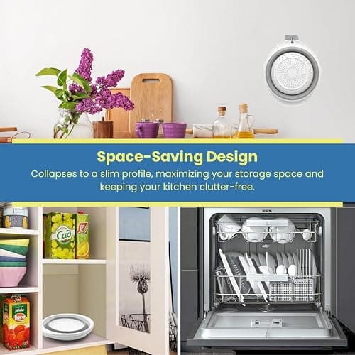 HOMESHOPA Oval Collapsible Silicone Colander, Foldable Kitchen Food Strainer, Food Grade Silicone Drain Basket for Draining Pasta, Fruits, Vegetable, Space-Saving & BPA Free thumbnail 4