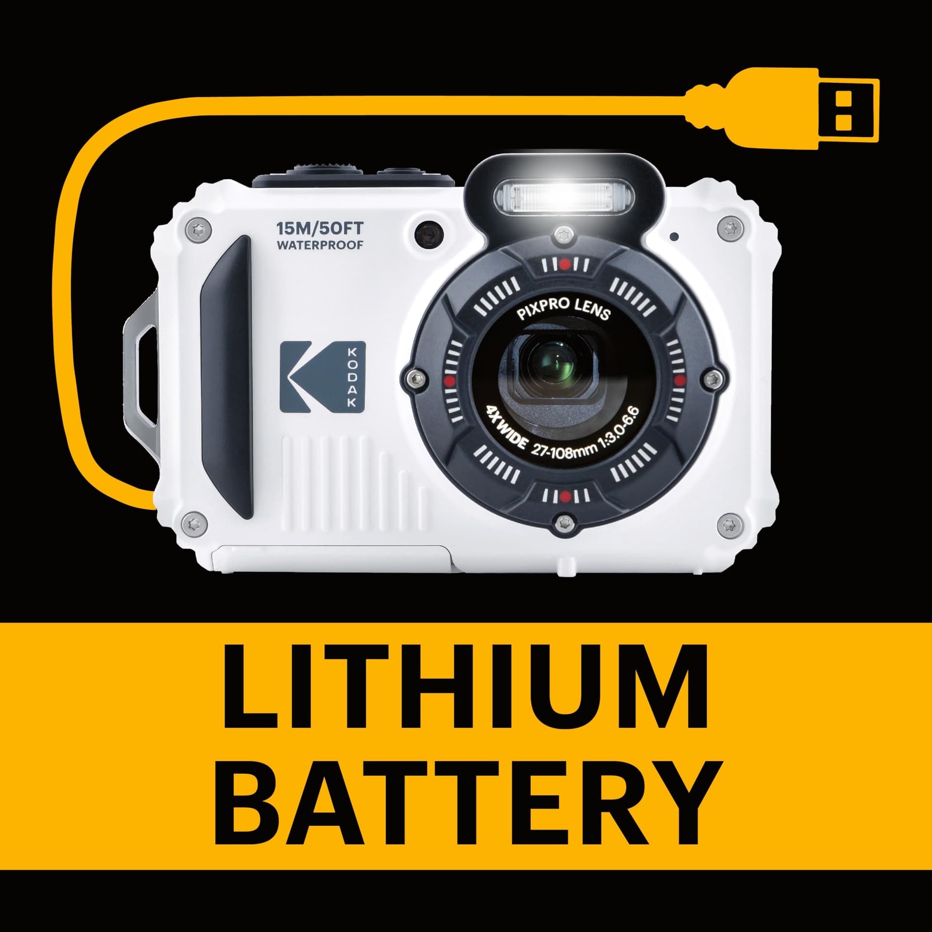 Kodak PIXPRO WPZ2 Digital Camera, White thumbnail 6