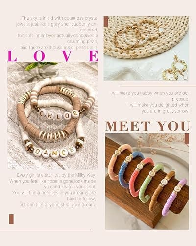 20,000 Pcs Clay Beads Bracelet Making Kit, 120 Colors 6 Boxes Polymer Beads Spacer Heishi Beads & Jewelry Kit with Pendant Charms Elastic Strings, Crafts Gift for Kids Adults thumbnail 3