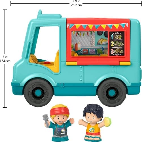 Fisher-Price Little People Musical Toddler Toy Serve It Up Food Truck Vehicle with 2 Figures for Pretend Play Kids Ages 1+ Years​ thumbnail 2