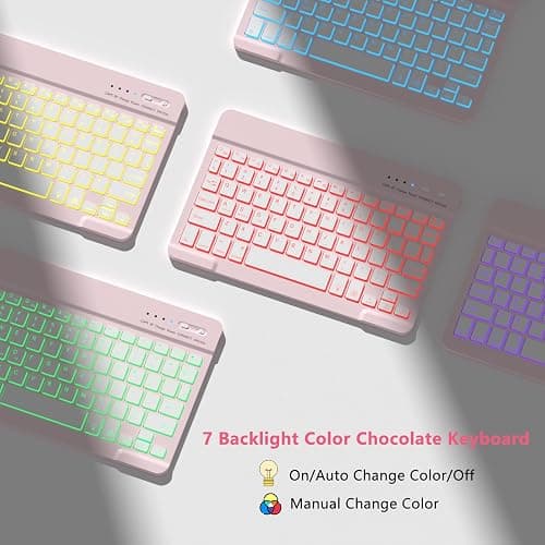 MMK iPad Pro 11 inch Case with Keyboard (2025 M5 / 2024 M4), Magnetic Wireless Detachable Keyboard, for iPad Pro 11 inch 2025/2024 with Pencil Holder - Pink thumbnail 3