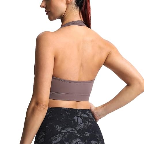 Aoxjox Women's Workout Sports Bras Fitness Halter Bra Yoga Crop Tank - Image 1