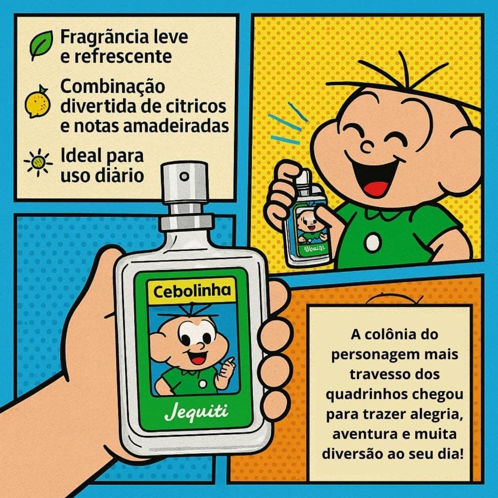 Colônia desodorante masculino teen Cebolinha Turma da Mônica 25ml em spray Jequiti thumbnail 6