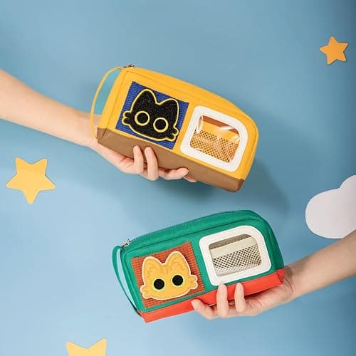 Pencil Case Large Capacity Adorable Cat Pencil Pouch Stationery Pen Bag for Teen Girls and Boys with Magic Sticker and Decoration Badges thumbnail 7