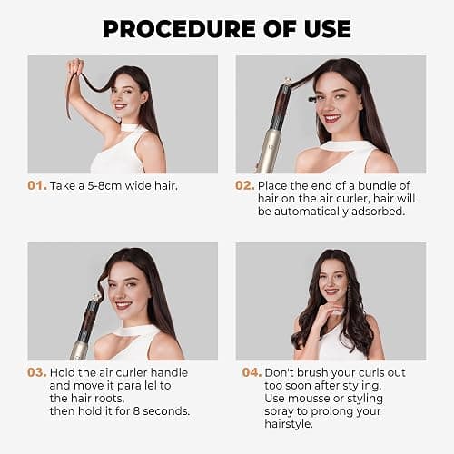 5 in 1 Hair Dryer Brush Set,Professional Negative Ionic Hot Air Styler, Air Curling Wrap Styler,Detachable Blow Dryer Brush With Auto Wrap Curlers,Hair Styling Tools For Straight/Curl/Drying/Smoothing thumbnail 2