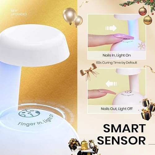 Beetles Mini Uv Light for Gel Nails Flash Curing Innovative with Smart Sensor for Easy and Fast Extension System, Portable Manicure Uv Led Light for Gel Nail Polish Diy thumbnail 3