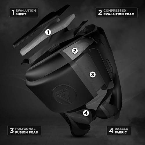 RDX Boxing Headgear, MMA Training, Adjustable Padded Kara,Muay Thai Headgear, Kickboxing, Sparring, Martial Arts, Karate, Taekwondo Helmet thumbnail 6
