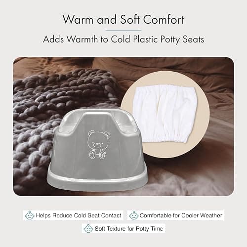 Potty Cozy for Mini Potty, 100% Undyed Cotton Fleece Potty Seat Cover, Soft Warm Baby Potty Cushion, Oeko TEX 100 Certified, Removable Machine Washable Potty Training Accessory thumbnail 3