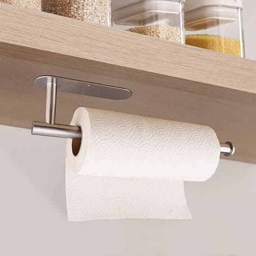 Paper Towel Holders for Kitchen,Paper Towels Bulk- Self-Adhesive Under Cabinet,Both Available in Adhesive and Screws,Stainless Steel thumbnail 2