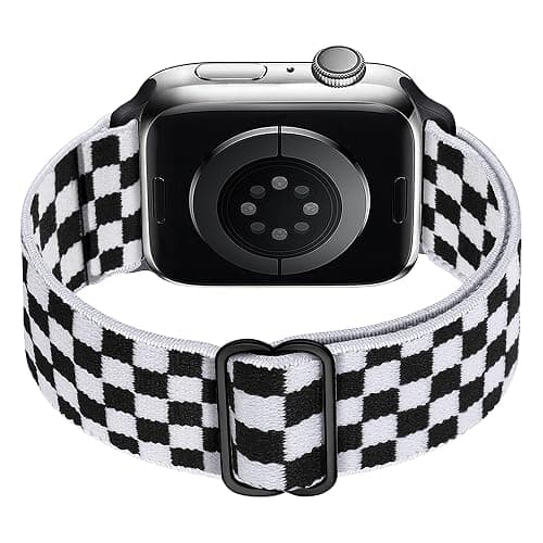 MITERV Stretchy Nylon Loop Bands Compatible with Apple Watch 38mm 40mm 41mm 42mm 44mm 49mm Adjustable Soft Elastics Strap Compatible with Apple Watch SE Ultra iWatch Series 8/7/6/5/4/3/2/1 (Black and thumbnail 3