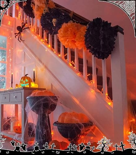 cshare Halloween Decoration Lights,Orange Fall Fairy Lights, 3M/9.8Ft 30 LED with Timer (6 Hours ON | 18 Hours Off) is Battery Operated for Autumn Halloween Door Window Party Room Christmas thumbnail 6