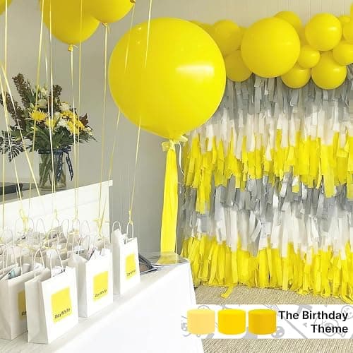 PartyWoo Yellow Crepe Paper Streamers 4pcs 328ft Pack of Pastel Yellow Pearl White Crepe Paper Streamers for Birthday Graduation Engagement Baby Shower Summer Sunflower Little Cutie Party Decorations thumbnail 2