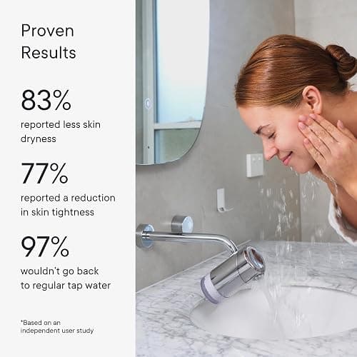 Qure Skincare Bathroom Sink Filter Water Faucet for Skin, Reduces 99% Chlorine and Heavy Metals, Skin Hydration in 4 Weeks, Reduces Build-Up, Balances pH, Softer Skin & Hair - Silver thumbnail 6