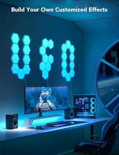 Govee Glide Hexa Light Panels, RGBIC Hexagon LED Wall Lights, Wi-Fi Smart Home Creative Wall Lights with Music Sync, Works with Alexa Google Assistant for Indoor Gaming Decor, 10 Pack thumbnail 2