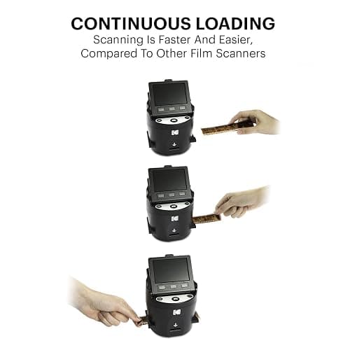 Kodak Scanza Digital Film & Slide Scanner – Converts 35mm, 126, 110, Super 8 & 8mm Film Negatives & Slides to JPEG – Includes Large Tilt-Up 3.5” LCD, Easy-Load Film Inserts, Adapters & More thumbnail 5