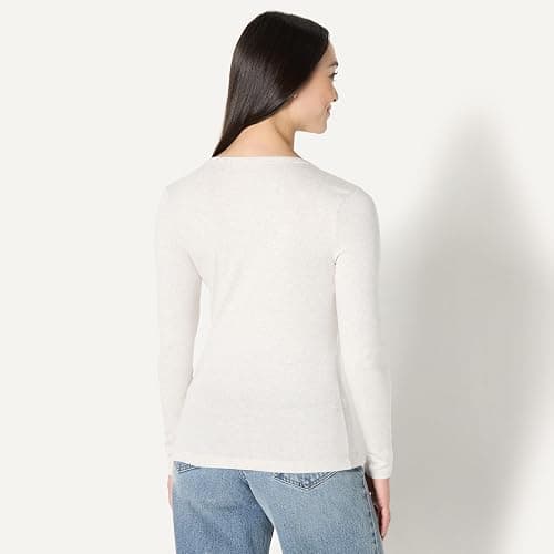 Amazon Essentials Women's Ribbed Knit Long Sleeve Henley Slim Fit T-Shirt thumbnail 3