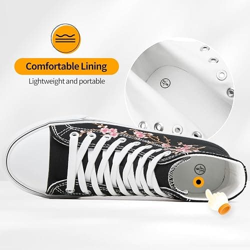 ZGR Womens High Top Canvas Sneakers,Lace-up Canvas Shoes,Casual Tennis Walking Shoes thumbnail 5