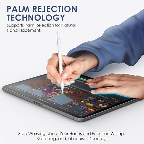 SENMO Stylus Pen for iPad 2018-2025, 2X Fast Charge iPad Pencil 2nd Generation Compatible with Apple iPad A16 11/10/9/8/7/6, Pro M5/M4/12.9"(6/5/4/3)/ 11"(4/3/2/1), Mini 7/6/5, Air M3/M2/5/4/3 thumbnail 6