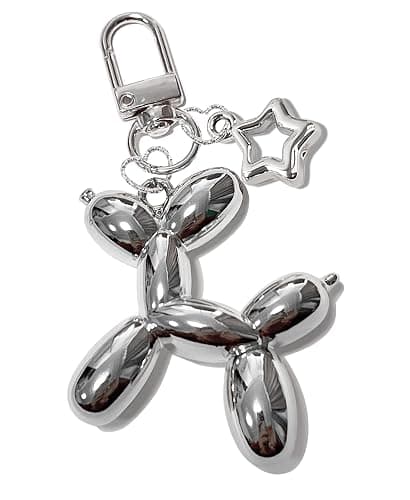 LAEKOU Star Balloon Dog Keychain for Women, Cute Y2K Key Chain Accessories, Aesthetic Charms for Bag Backpack - Image 1