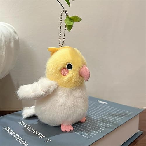 Adorlynetty Realistic Yellow Cockatiel Parrot Bird Stuffed Animal Cute Plush Bag Pendant Simulation Bird Toys for Kids Pendant Doll Birthday Gift Decoration(Cockatiel Plush) thumbnail 2