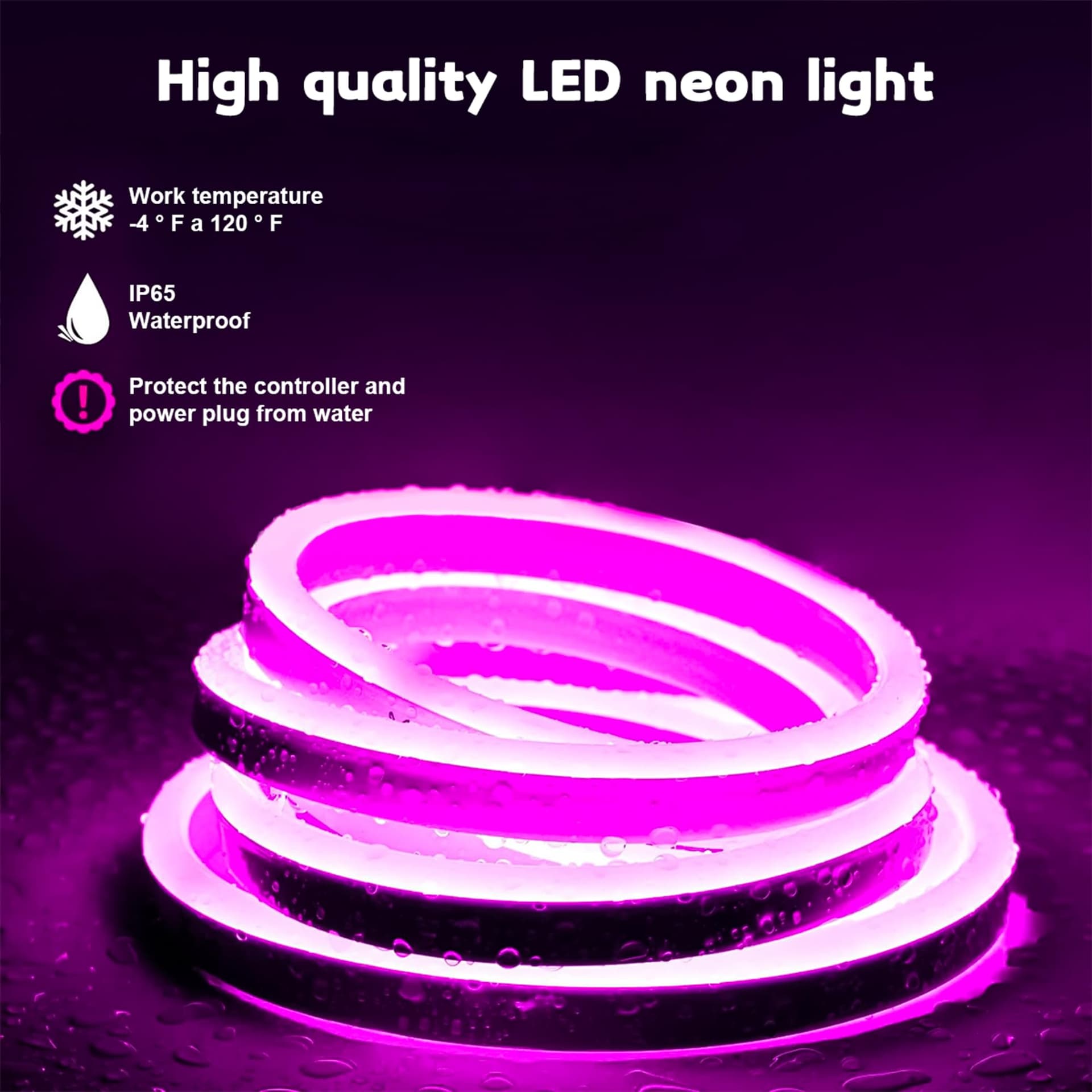 Cozylady 50ft Bluetooth RGB LED Neon Light, Waterproof RGB Neon Light APP & Remote Control Music Sync 24V Flexible DIY Silicone Light for Party Balcony Indoor Outdoor Decor(2 Rolls of 7.5m) thumbnail 7