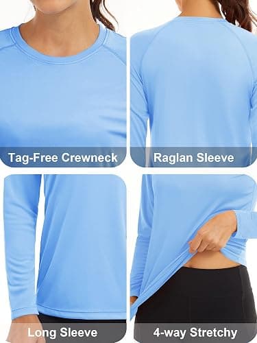MAGCOMSEN Women's Long Sleeve Shirts UPF 50+ Sun Protection Shirts for Hiking Fishing Workout Rash Guard thumbnail 4