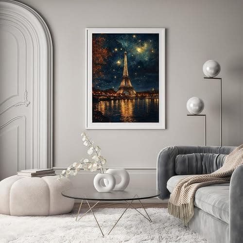 5D Diamond Painting Kits for Adults, Landscape Eiffel Tower Diamond Art Kits for Adults Beginner, DIY Full Drill Diamond Dot Gem Painting for Home Wall Decor 12x16inch thumbnail 5