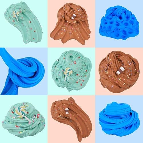 Slime Kit with 3 Pack Butter Slimes,Candy,Blue Scented Slime Kit for Girls and Boys,Super Soft and Non Sticky DIY Surprise Slime thumbnail 2