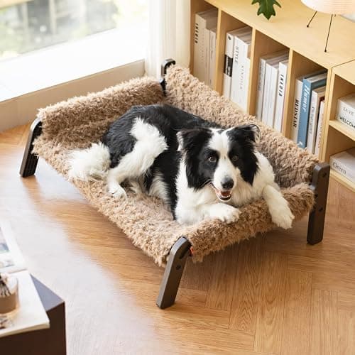 MEWOOFUN Elevated Dog Bed, Raised Dog Sofa with Non-Slip Bottom, Washable Pet Couch Bed Indoor & Outdoor Up to 66lbs (Plush Brown) thumbnail 8