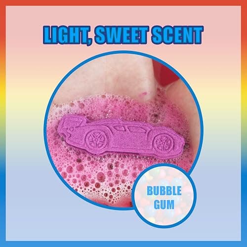 Hot Wheels 6 Piece Bath Bombs for Kids, Bubble Gum Scented, Bath Toys for Kids, Ages 3+, by Townley Girl thumbnail 4