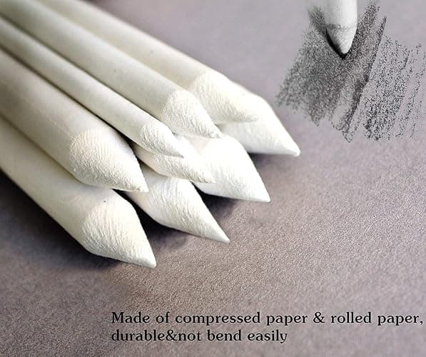 43 PCS Blending Stumps and Tortillions Paper Art Blenders Sketch Drawing Tools with Sketch Wipe Scrapers,Rub Sponge,Kneaded Eraser and Sandpaper Sharpeners thumbnail 3
