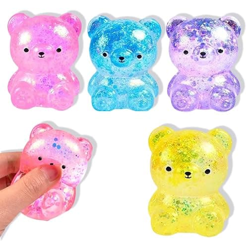 4 pcs Little Bear Stress Toys Set, Stress Relief Toy Ball Sensory Toys Relaxation And Stress Relief For Anxiety Relief,Party Favors, And Office Desk Decor Birthday Gifts For Children - Image 1